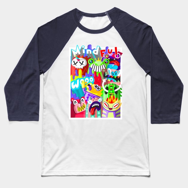 mindful wooo doodle 333 Baseball T-Shirt by chachazart